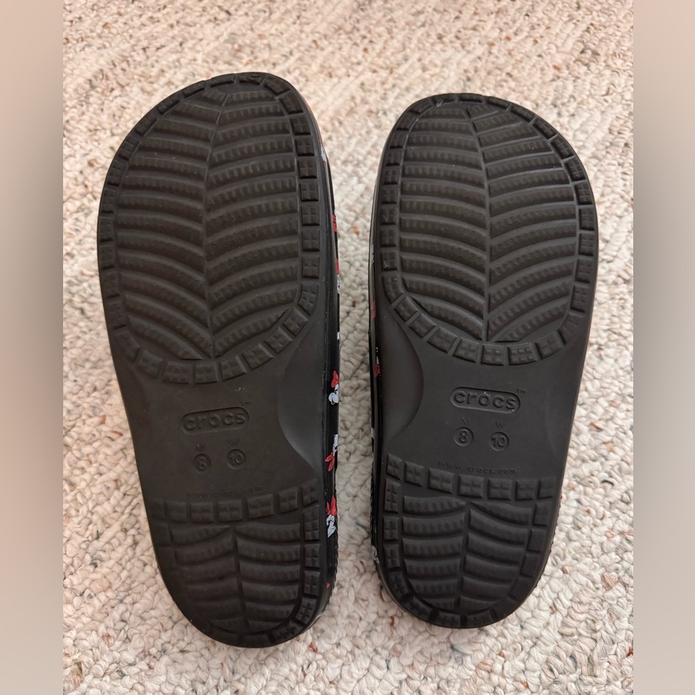 CROCS Black Minnie Mouse Slide Sandals with Red Accents - Picture 4 of 9